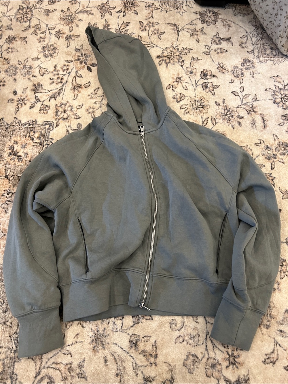 Women's Hooded Zip Jacket - Olive Green